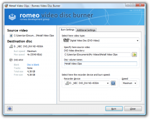 Romeo Burner Lite 2.3.2 - náhled