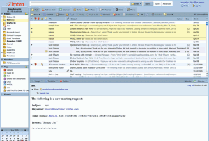 Zimbra Desktop 7.2.5 - náhled