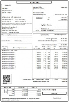 Fakturace pro plátce DPH - náhled