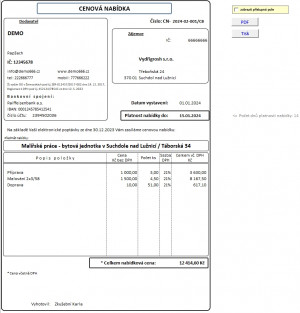 Fakturace pro plátce DPH - náhled