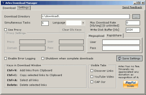 Arles Download Manager 1.6.05 - náhled