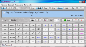 Kalkules 1.11.1.28 - náhled