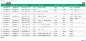 DHCP leases of Mikrotik (for Windows) - náhled