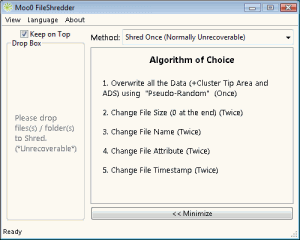 Moo0 FileShredder 1.21 - náhled