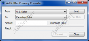 AshSofDev Currency Converter 1.0 - náhled