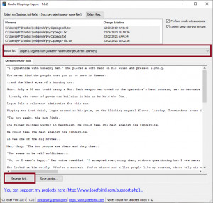 Kindle Clippings Export - náhled