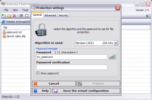 Androsa FileProtector 1.4.4 - náhled