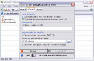 Androsa FileProtector 1.4.4 - náhled