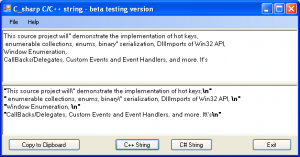 C_sharp C/C++ String Creator 1.0.0.0 - náhled