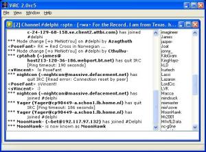 Visual IRC 2.0 - náhled