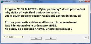 Risk master - psychotest kvality partnerského vztahu 1.07 - náhled