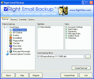 Right Email Backup 2.6.1 - náhled
