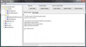 SourceHeader 0.1 - náhled