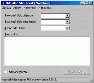 Odesílač SMS 3.1.0.0 - náhled