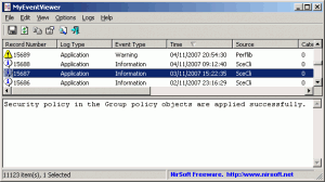 MyEventViewer 2.25 - náhled