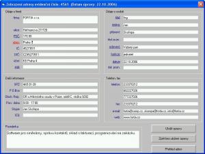 WinAlp - profesionální adresář 5.0 - náhled