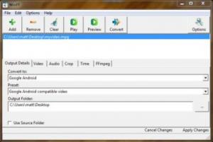 WinFF 1.5.5 - náhled