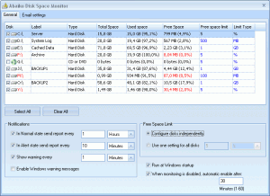 Abaiko Disk Space Monitor 4.05 - náhled
