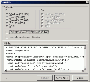Konverze diakritiky - náhled