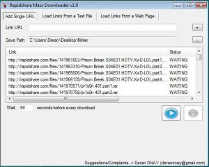 Rapidshare Mass Downloader 1.2 - náhled