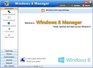 Windows 8 Manager 2.2.8 - náhled