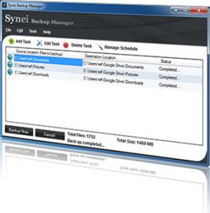 Synei Backup Manager 1.12 - náhled