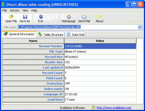 dBase viewer 1.88 - náhled