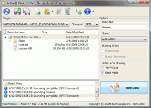 Active@ Data CD/DVD/Blu-ray Burner 5.7 - náhled