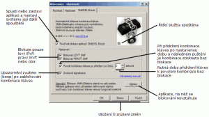 Záložka nastavení - náhled