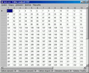 Editor souborů CSV 1.4.0.0 - náhled