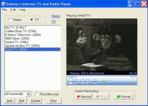 Solway's Internet TV and Radio Player 1.54 - náhled
