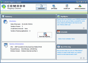 Comodo Registry Cleaner 1.0.1.12 - náhled