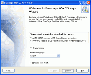 Passcape Win CD Keys 2.8.2 - náhled