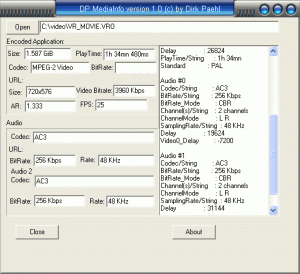 DP MediaInfo 1.05 - náhled