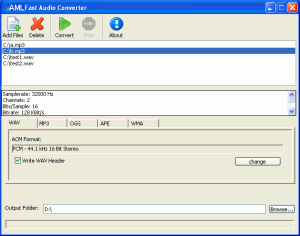 AML Fast Audio Converter 1.1.7 - náhled