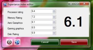 Windows 7 Rating changer 1.0 - náhled