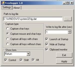 Freelogger 1.0 - náhled