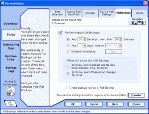 VersionBackup 4.1.8.0 - náhled