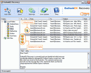 OutlookEX Recovery 3.0 - náhled