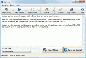 Verbose 1.04 - náhled