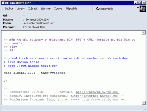 Zobrazení formátované zprávy - náhled