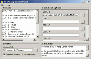 DG Winamp Control Panel 2.5.4.1 - náhled