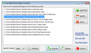 Free Mp3/Wma/Ogg Converter 3.9.8 - náhled