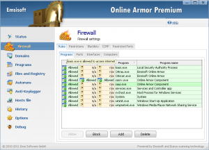 Online Armor Premium Firewall 5.1.1.1395 - náhled