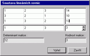 řešení soustavy lineárních rovnic - náhled