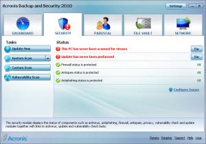 Acronis Backup and Security 2010 - náhled