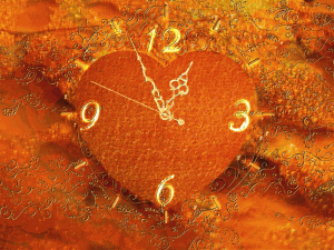 Golden Heart Clock Screensaver 2.3 - náhled