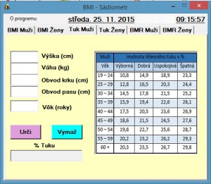 BMI - Sádlometr - náhled