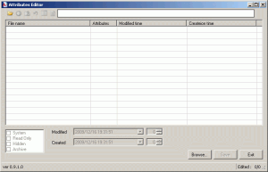 File Attributes Editor 0.9 - náhled