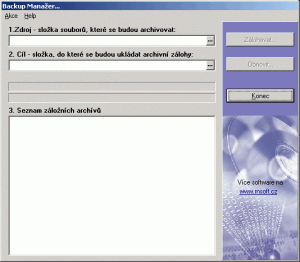Backup Manažer - náhled